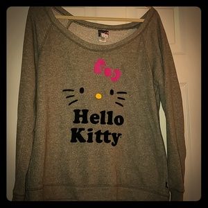 Off The Shoulder Hello Kitty Sweatshirt